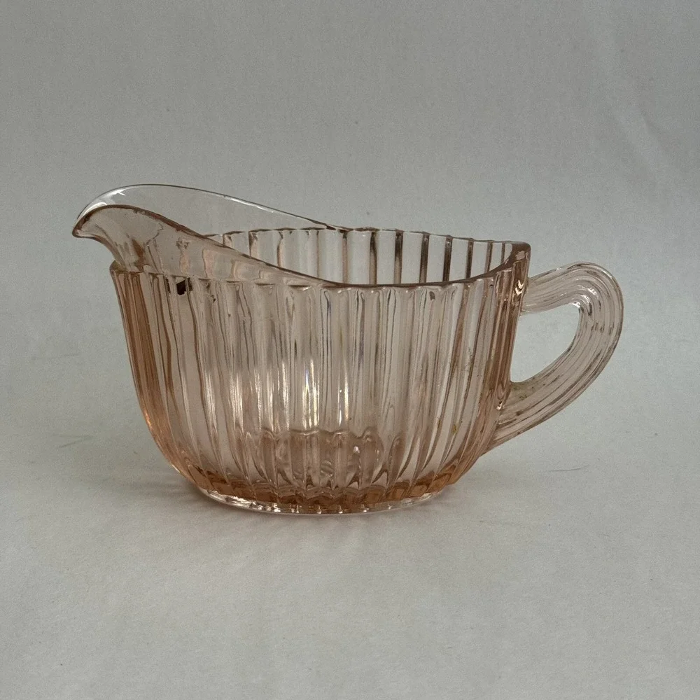 Vintage Queen Ann‎ Pink Depresssion Glass Creamer Pitcher